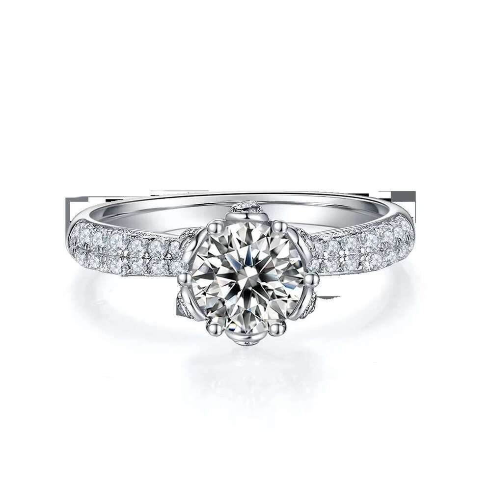 DHCollections Engagement Rings Jewelry Plated Ring Gold High Quality in Stock Sterg Sier for Women with Moissanite 1ct 6.5mm M27A