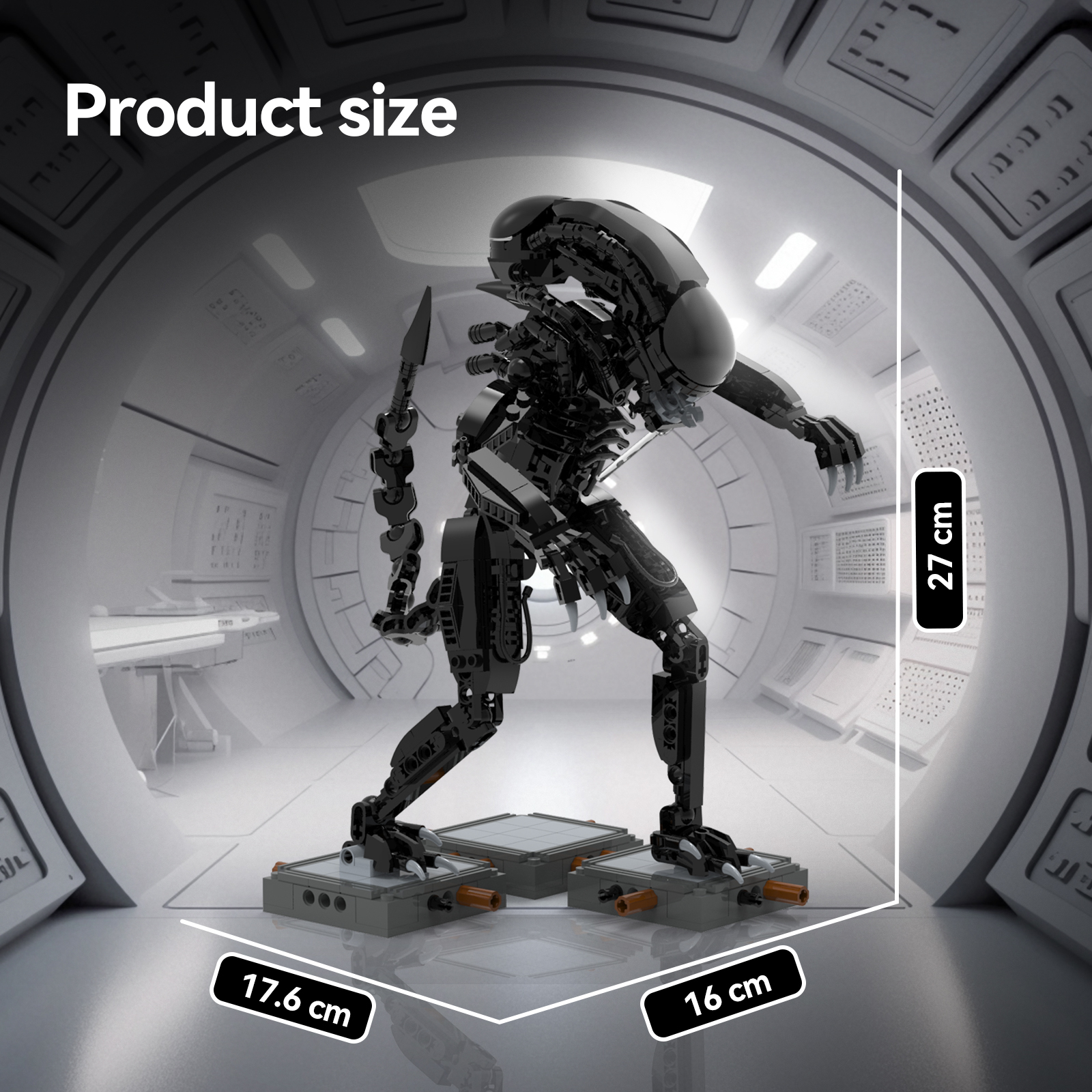 27cm Alien Block MOC Building Set with 566 Pieces for Kids boy gifts building block