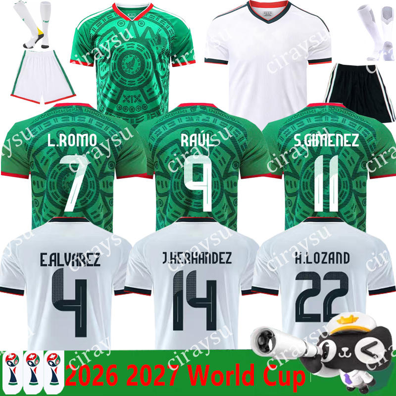 2026 2027 MeXiCO Gold Cup Soccer Jerseys CHICHARITO 2026 National Team Football Shirt Men Kids Kit Home Away Copa America Maillot Mexique GIMENEZ LOZANO World Cup