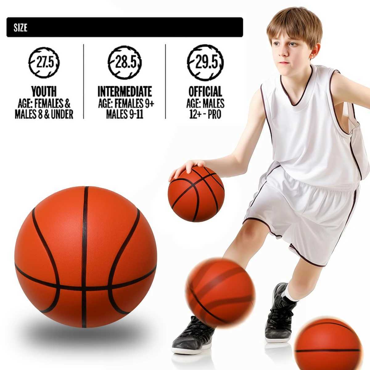 Grooved Silent Basketball Size 7 6 5 Men/Women/Children Indoor Dribble Practice Bounce Quiet Soft Airless Foam Ball No NoisesW251115