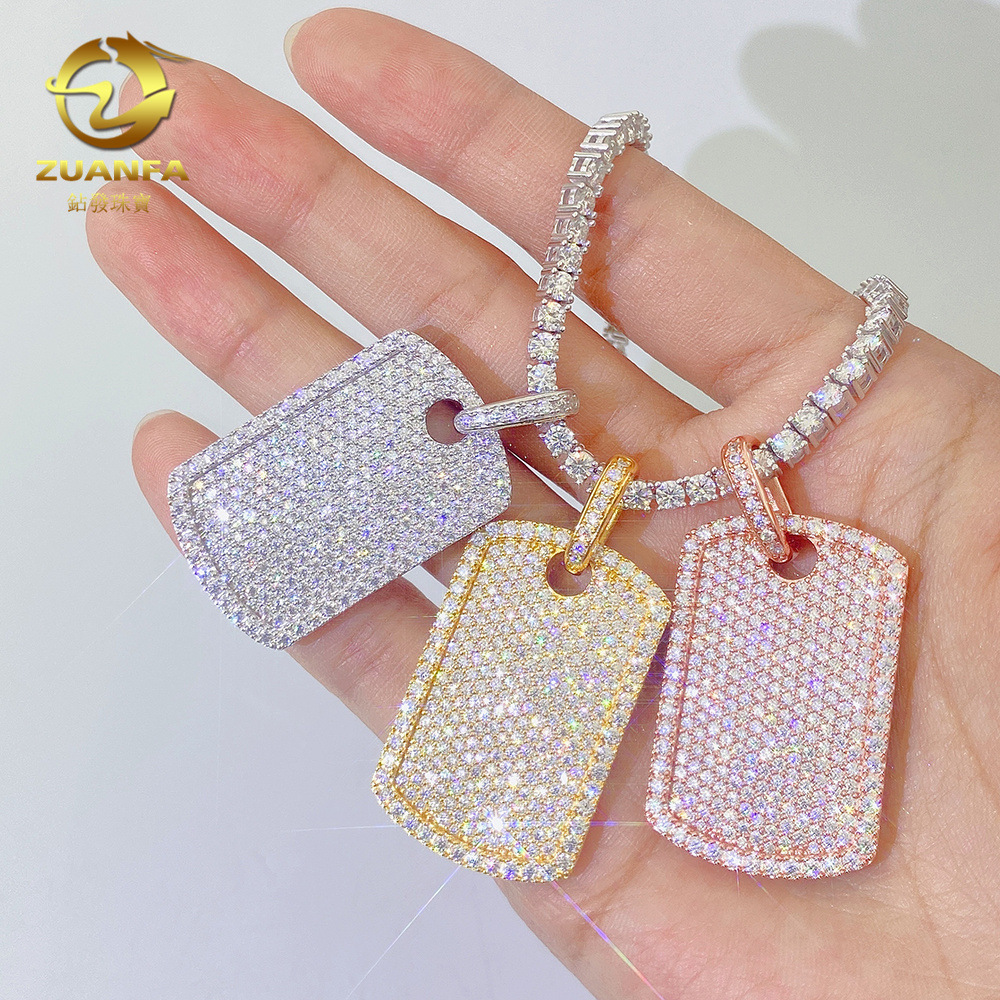 Tennis chain, trendy pendant, moissanite Cuban chain necklace, hip-hop jewelry for men, Gift