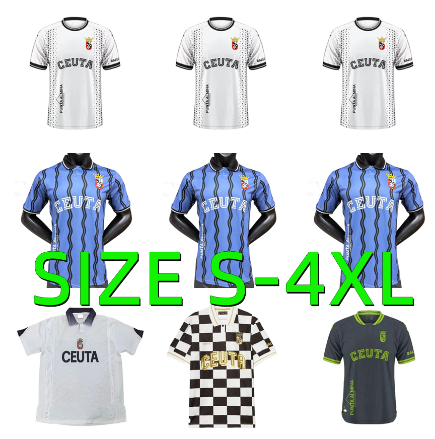 camiseta AD Ceuta 25 26 Soccer Jerseys 2025 2026 AQUINO DMR RODRIGO L.K. KONE ANDY ZALAZAR CRISTIAN AISAR A. RUBEN DIEZ BELLOTTI Retro 1998 Football Shirts Uniforms