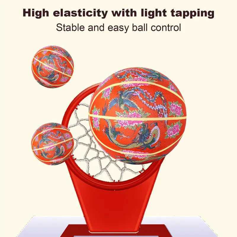 Silent Basketball Dribbling Indoor Bounce Ball Indoor Basketball Fabric Soundless Basketball Dragon Phoenix Peony Silent BallW251115