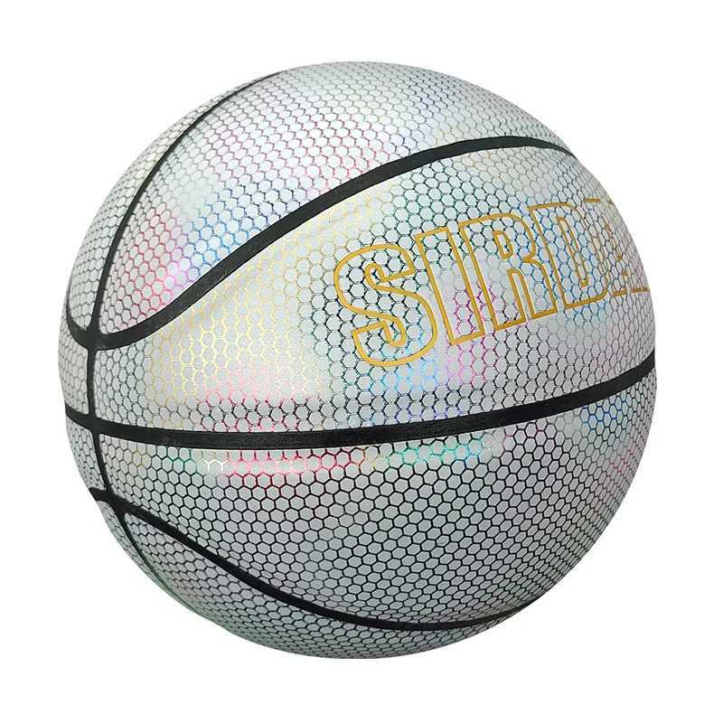 SIRDAR Luminous basketball size 7 student adult game outdoor indoor wear-resistant PU fluorescent training basketball equipmentW251115