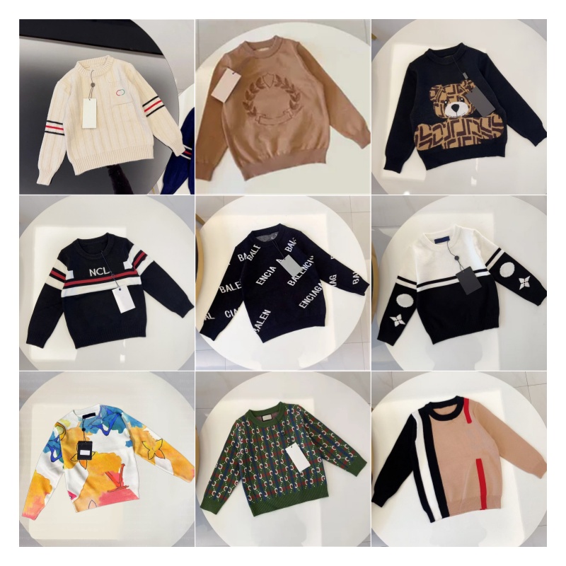 Designer kids clothes Cardigan Winter Warm Boys Girls knit hoodie Baby Hoodie Fashion letter hooded sweater Size 90cm-150cm D0065