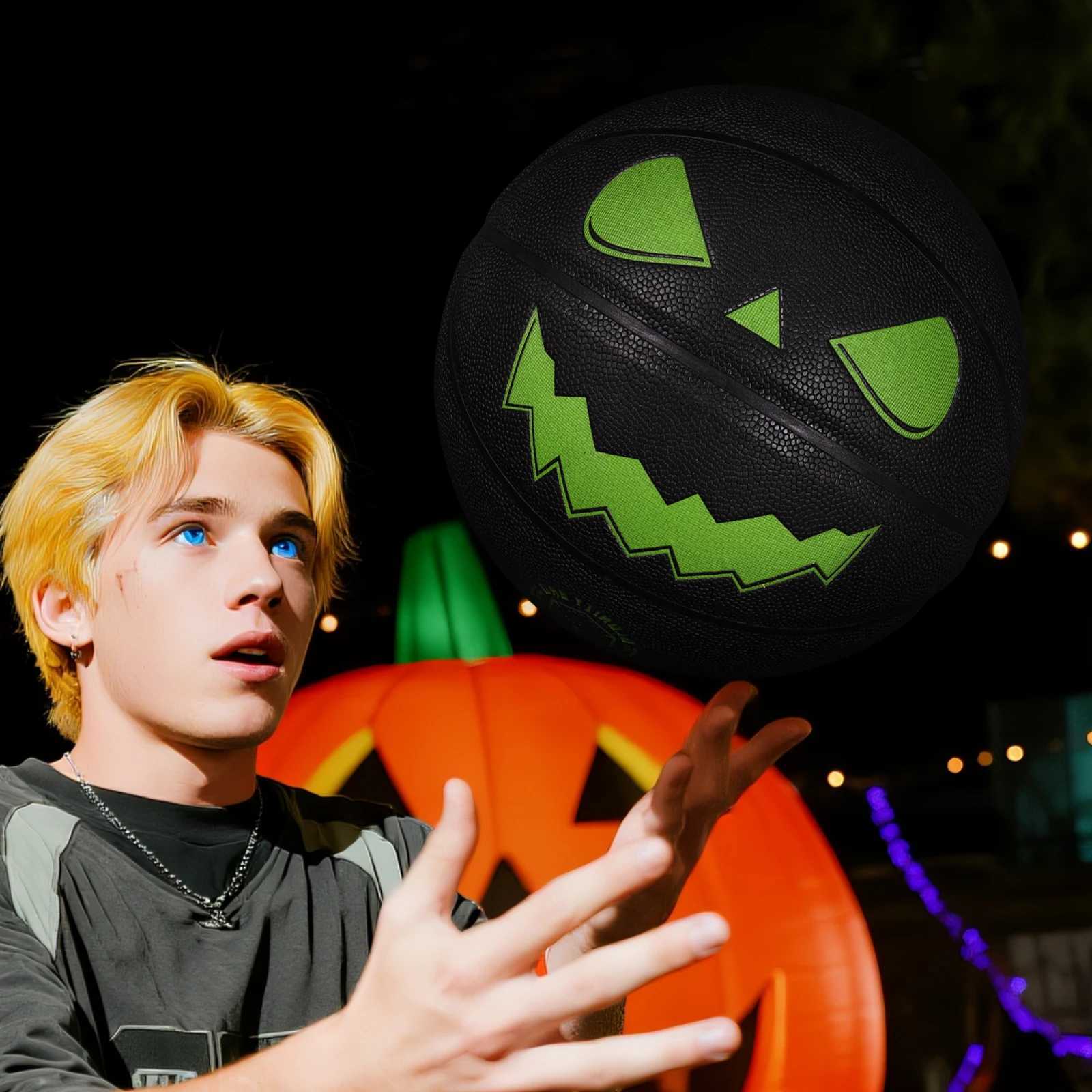 Halloween Jack-O-Lantern Basketball Standard Size 7 OutdoorIndoor Mens And Womens Pumpkin Luminous Balls Glowing Night UseW251115