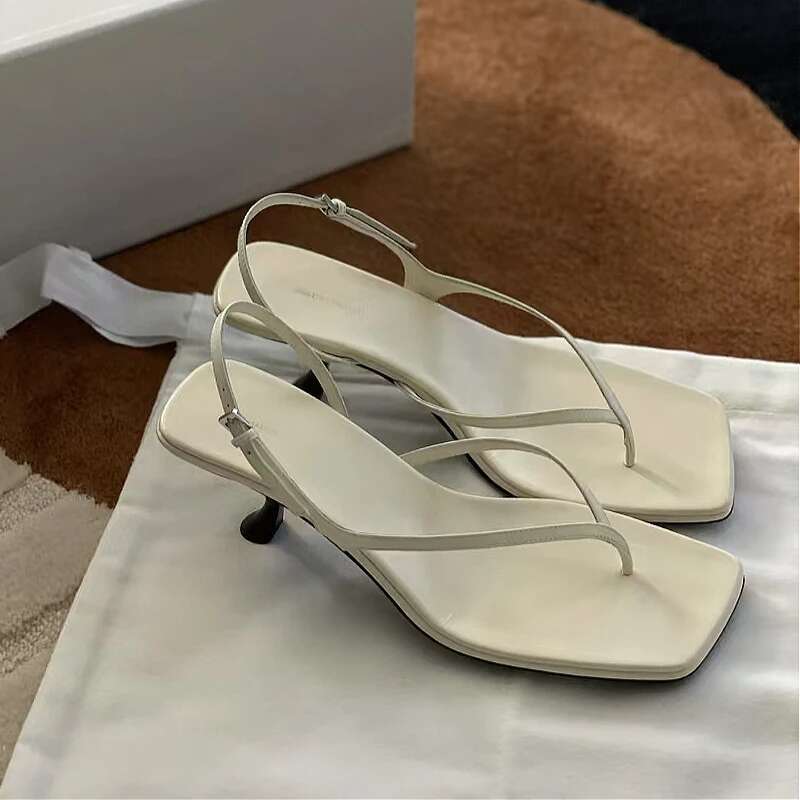 Kitten High Heels Sandals Women Flip Ps Square Shoes Slippers Clip Toe Designer 2025 New Summer Sexy Fashion Dress Pumps