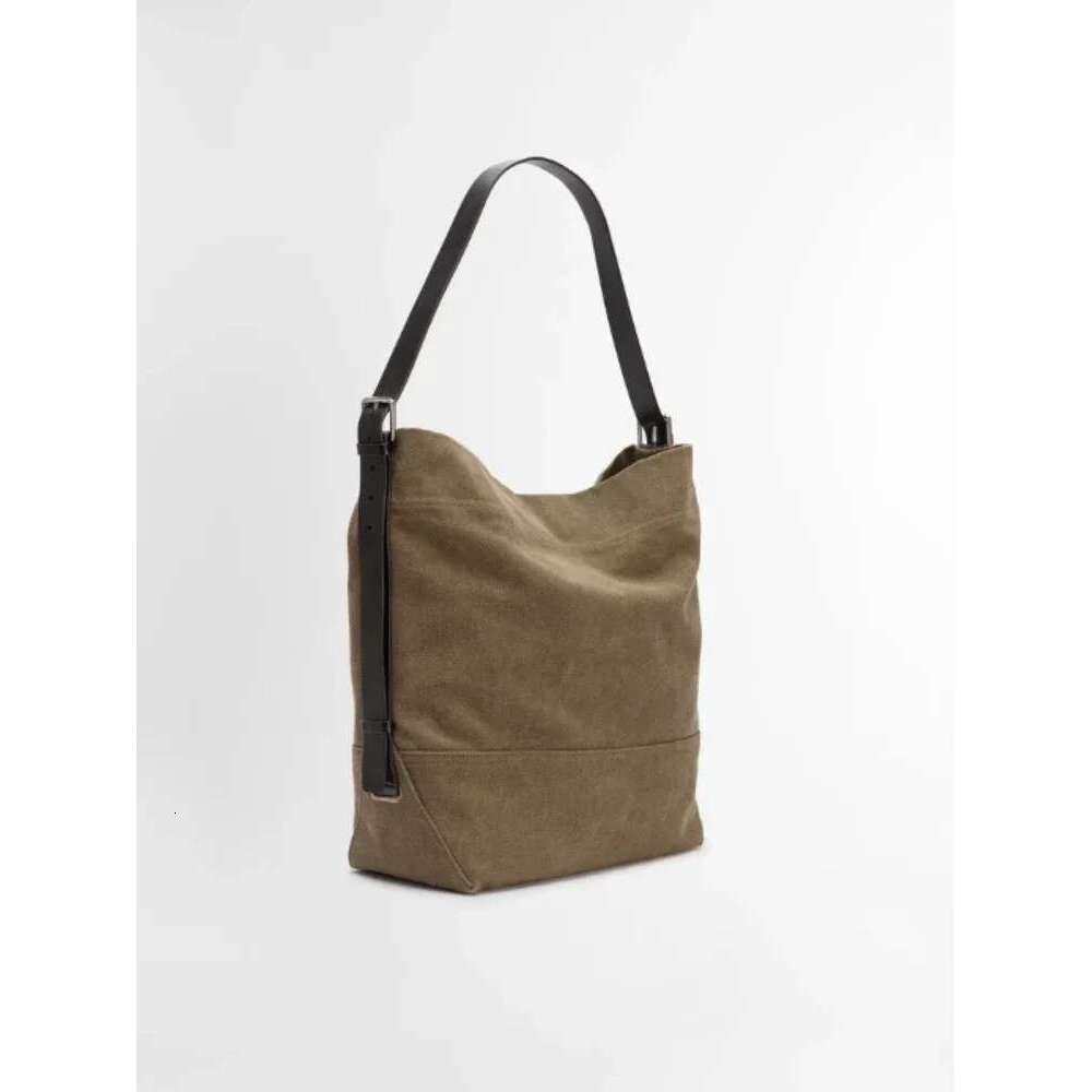 2025 New Canvas Tote Cowhide Adjustable Strap One Shoulder Underarm Casual Brand Women's Bag
