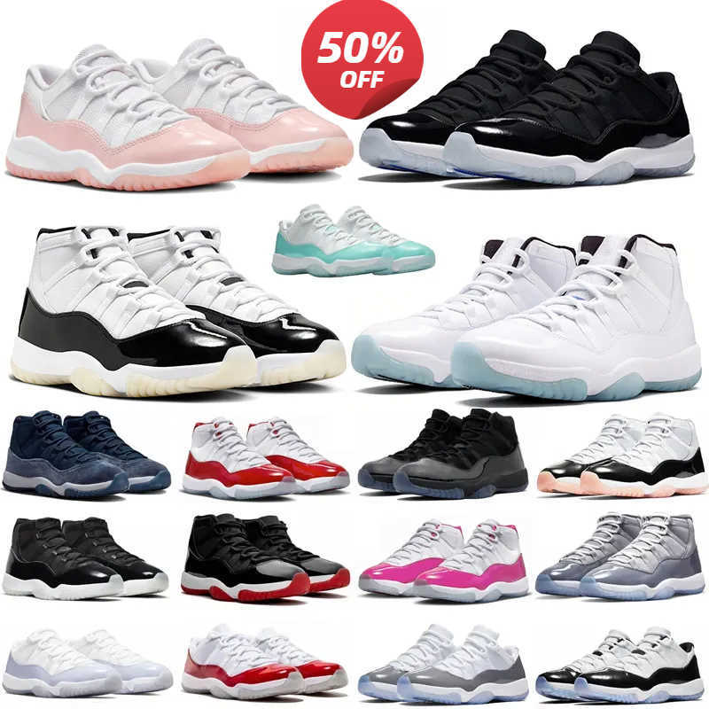 Men Diffused Blue 11 Cherry 11s Basketball Shoes Igloo Space Jam Low Bred Red Velvet Midnight Navy Cool Grey Gamma UNC Metallic Silver Women Sneakers