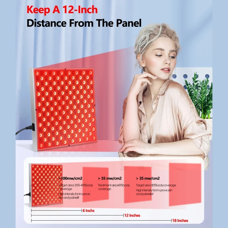 LED Red Light Panel Lamp for Facial Aging Skin Care Beauty 225 LED Light Body Pain Relief Physical Tools 251112