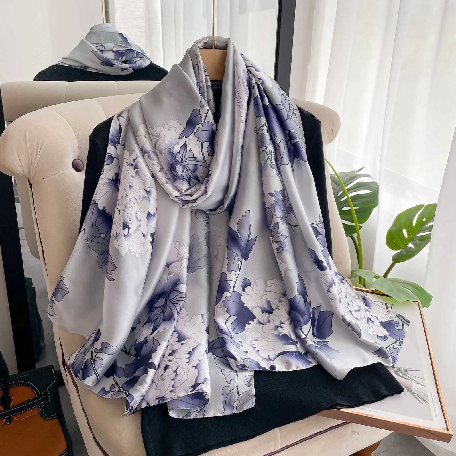 Luxury 18090cm Brand Designer Silk Scarf Female Foulard Bandana Long Shawls Wraps Winter Neck Scarves Pashmina Lady Hijab Luxury New Y251115