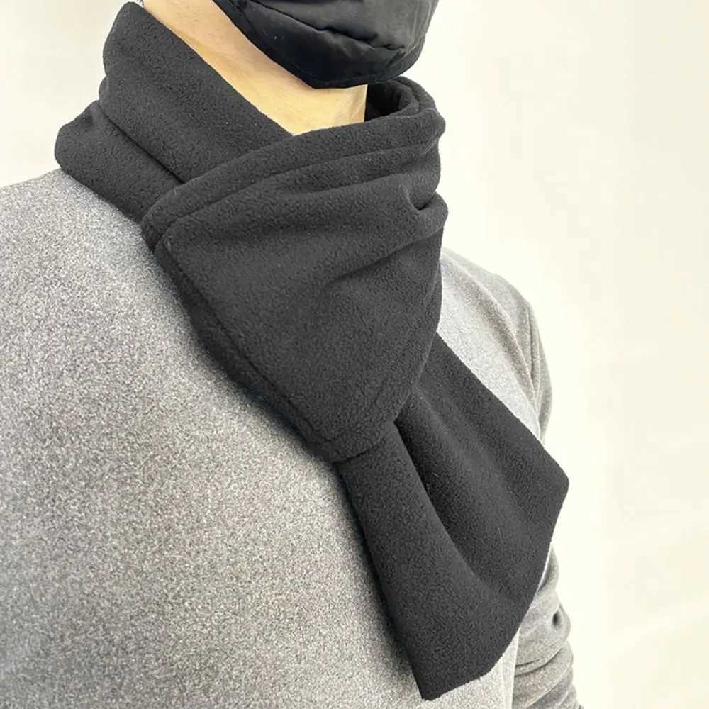 Luxury Retro Thickened Fleece Scarf Thermal Solid Color Winter Scarves Keep Warm Velvet Men Shawl Hiking Y251115