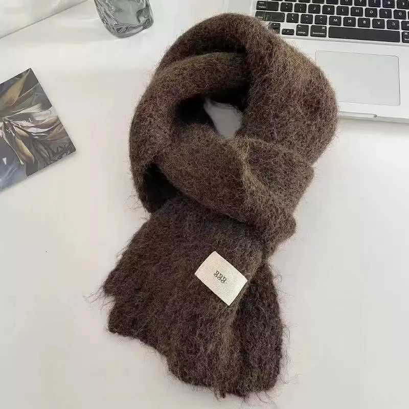 Luxury Luxury Winter Wool Scarf for Women Thick Warm Cashmere Neckerchief Solid Bufanda Female Soft Poncho Foulard Winderproof Shawl Y251115