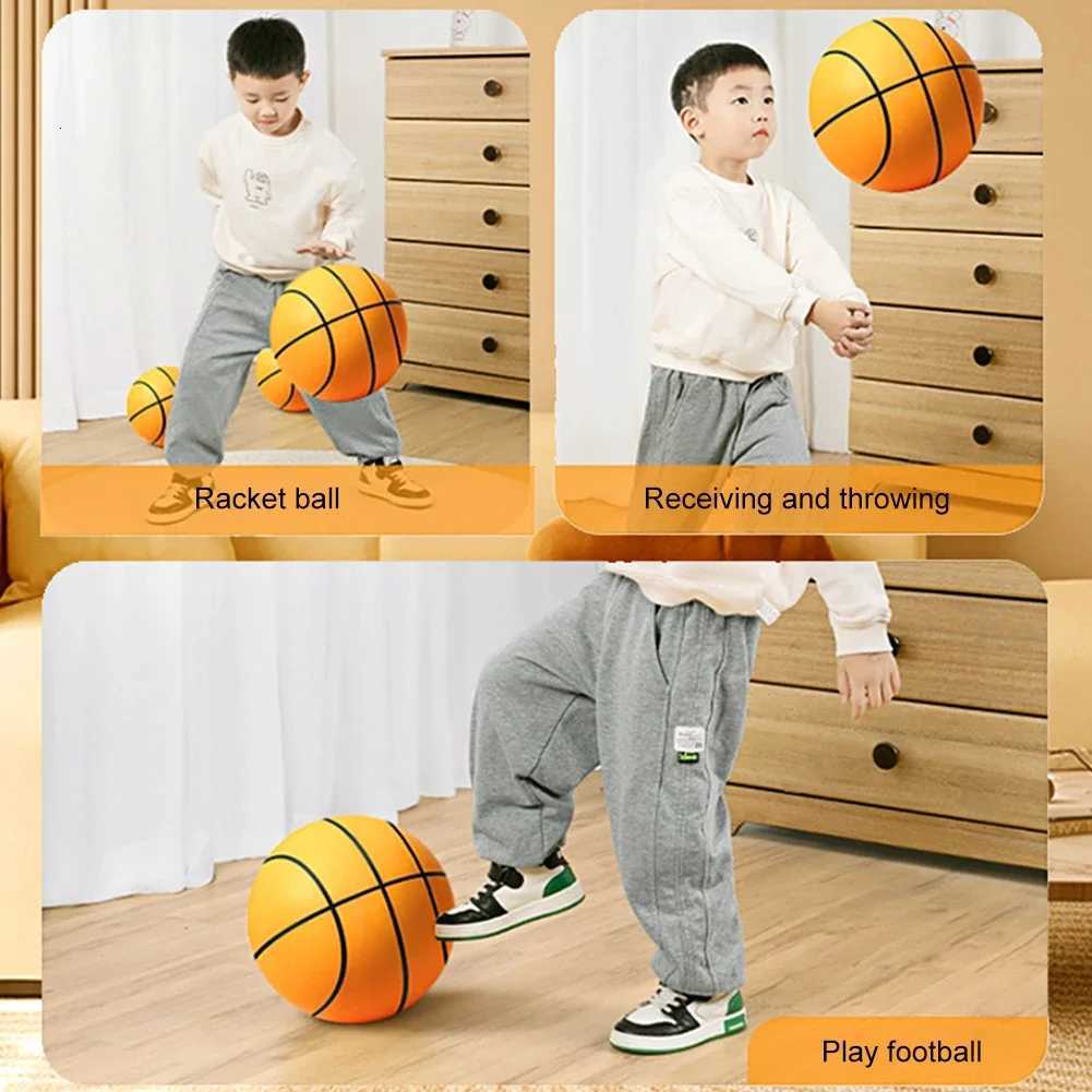 18/21/24 Solid Silent Basketball Kid Indoor Silent Sponge Elastic Little Leather Ball Lightweight 3/5/7 Inch Children Sports ToyW251115