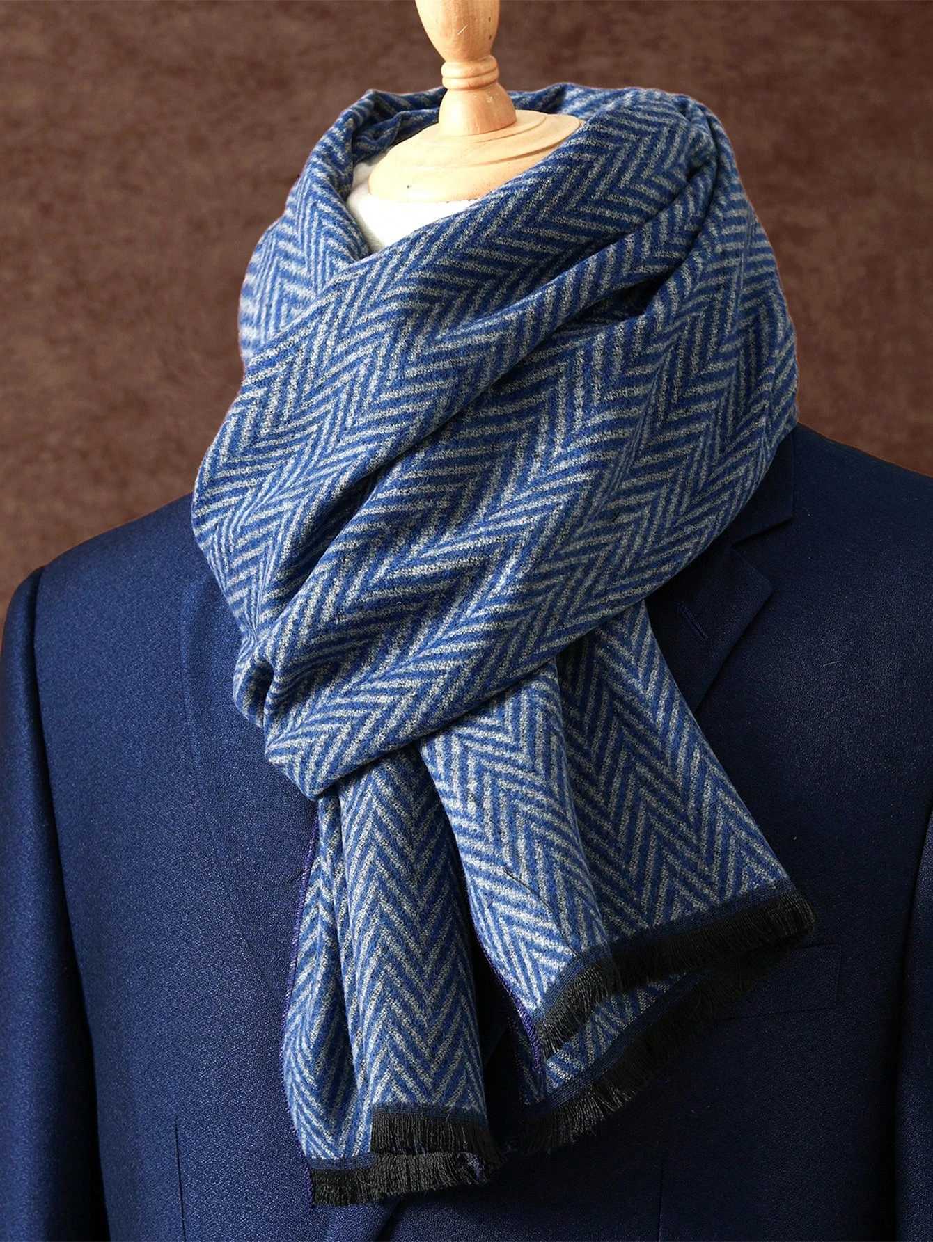 Luxury Winter Plaid Scarf Design Men Cashmere Pashmina Warm Shawl Lady Wrap Tassel Scarves Knitted Thick Blanket 2025 Y251115