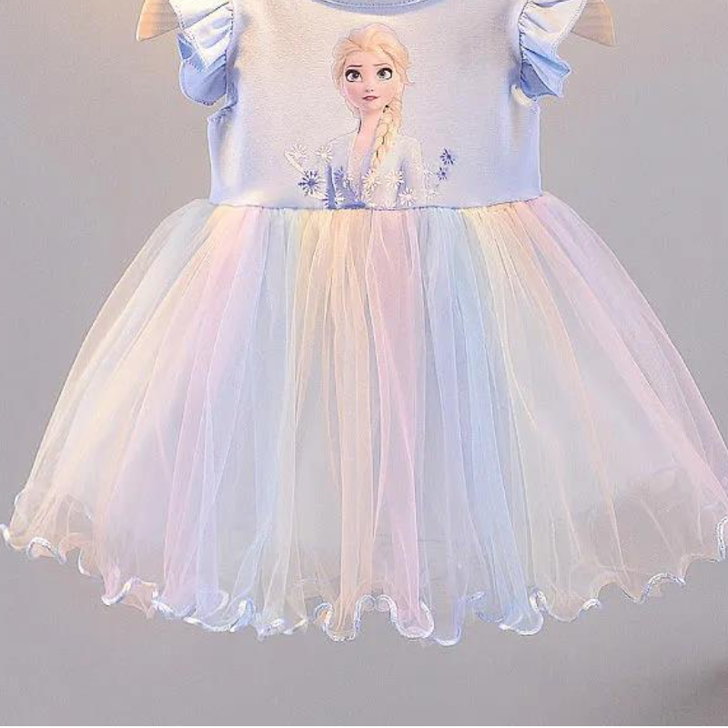 DISNEY kids designer clothes dress summer baby clothes Children's designer Elsa short sleeve dress princess dress for baby girls