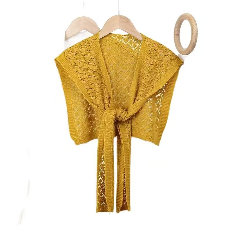 K412 Knitted shawl for women, outerwear for spring and summer, with skirt, hollow shoulder, internet celebrity fashion, thin neck protection, air-cond