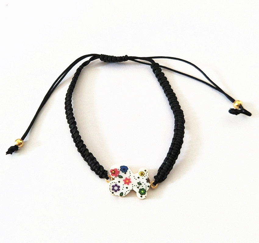 Fashion Women Men Silver Gold Stainless Steel Round Circle Ceramics Black Pink Animal Weave Bracelets Jewelry Pulsera Gift