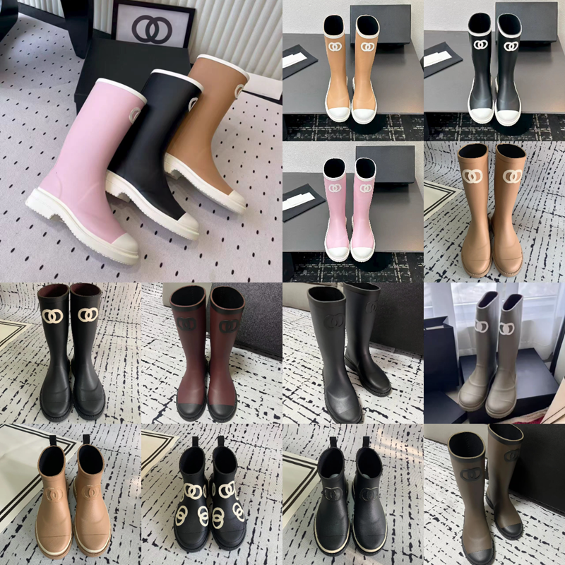 Boot Women designer boots Rain boots men knee high booties EVA Rubber platform Rainboots green bright pink black luxury shoes sneakers