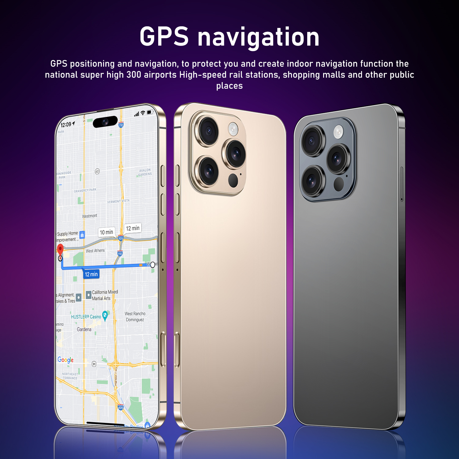 Smart phone I16 Pro Max Mobile Phones 7.3-inch HD 16GB+1T 8000mAh Celulares Global Cell Phones 10 Core 5G WiFi Dual SIM Aandroid14