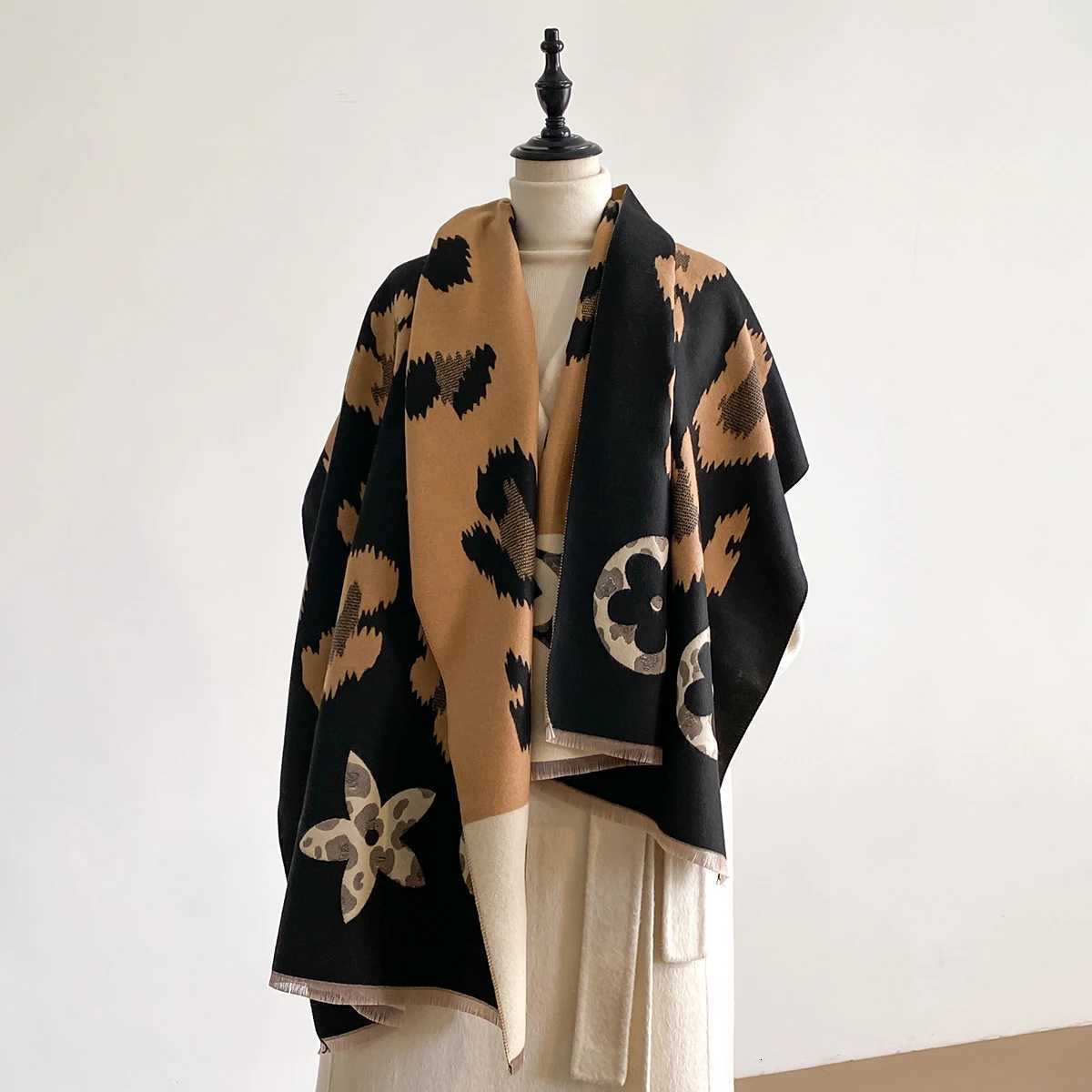 Luxury Elegant Ladies Pashmina Jacquard Imitation Cashmere Scarves Winter Thick Warm Two-Sided Shawl Coldproof Windproof Blanket Scarf Y251115