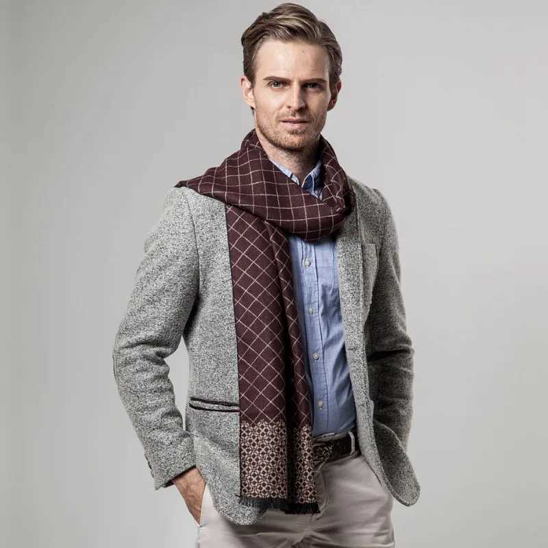 Luxury New Luxury Brand Business Mens Scarf Cashmere Scarfs Shawl High Quality Winter Warm Scarves Men Y251115