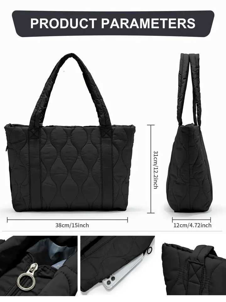 Womens Tote Bag Shoulder Bag Sewing Thread Large Capacity Fashion Advanced Sense Handbag Practical Females Commuter laptop BagW251115