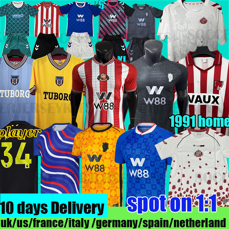 sunderland football shirts 2025 2026 XH A K A Black Cats Blackout kits Retro Soccer Jersey safc home away third PRITCHARD safc football shirts long sleeve third stripe