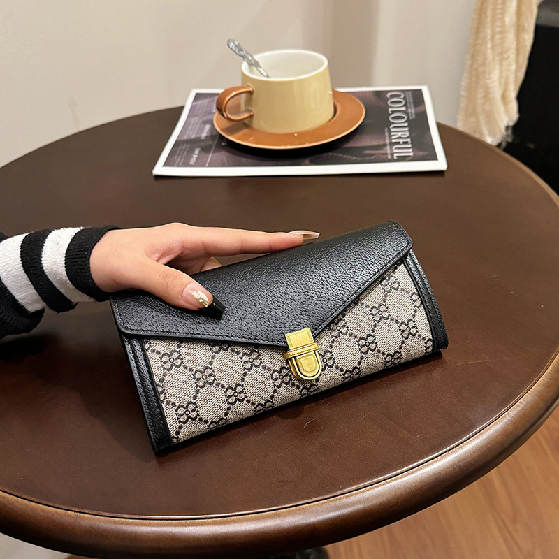 Multifunctional luxury new fashionable designer women's coin purse with lock and card slots, cardholder wallet, men's vintage wallet.