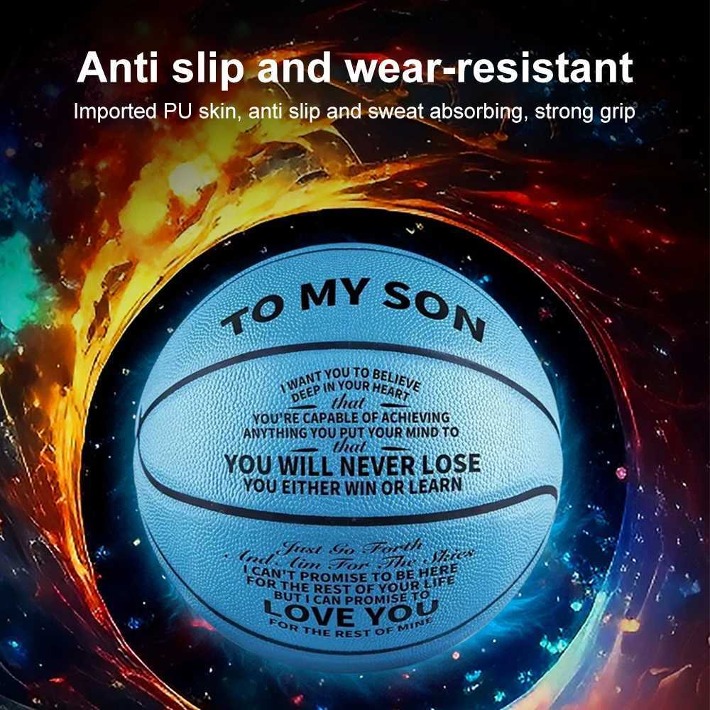Sports Traning Basketball No7 Size TPU Student Basketball for Sons Boys Birthday Graduation Day Gift Blue ColorW251115