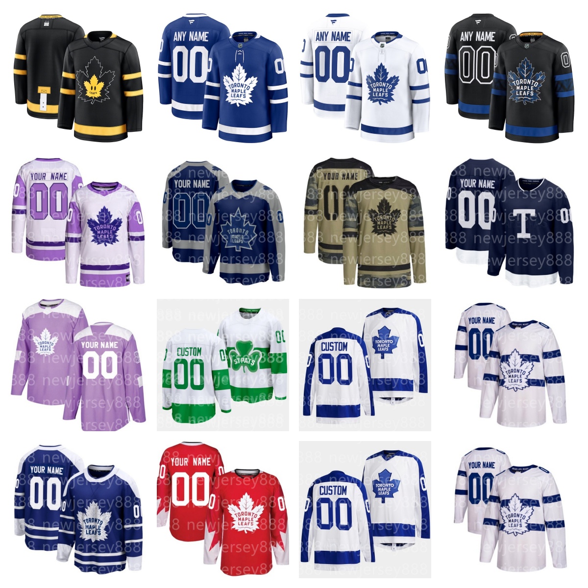 Torontos Hockey Maple Leafs 24 Wayne Simmonds Jersey 30 Matt Murray 11 Colin Blackwell 55 Mark Giordano 19 Calle Jarnkrok Fraser Minten 64 shirt