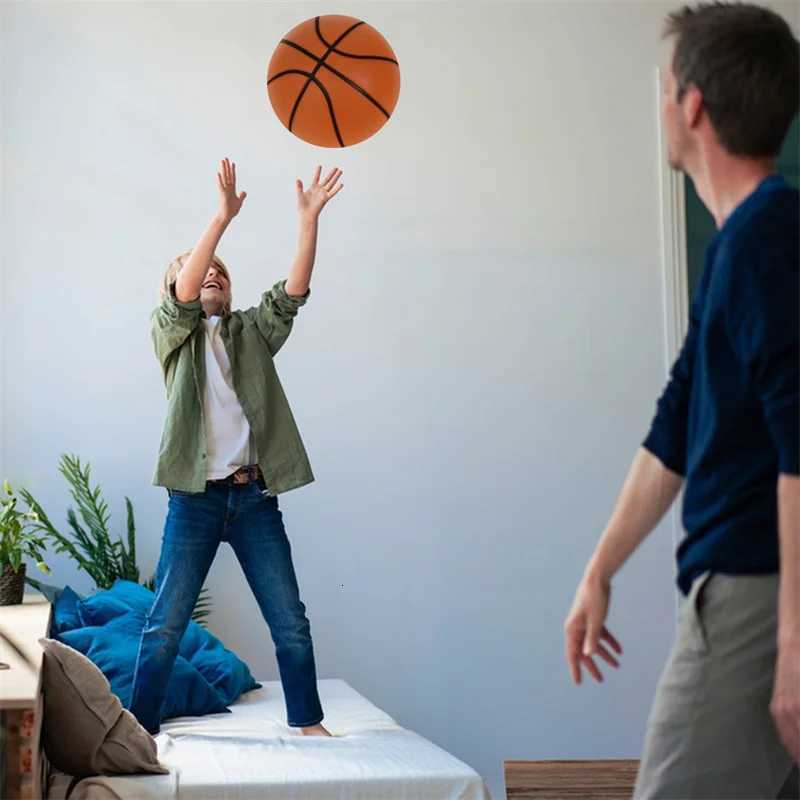 New Slient Basketball 20 Quiet Bouncing Ball Indoor PU Foam Bounce Basketball No Noise Squeezable Mute Ball With Groove LinesW251115