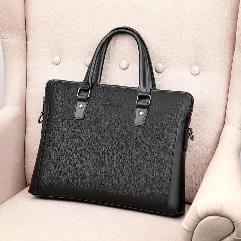 Cow Genuine Leather Business Mens Briefcase Male Briefcase Shoulder Bag Men Messenger Bag Solid Tote Computer Bag 251113