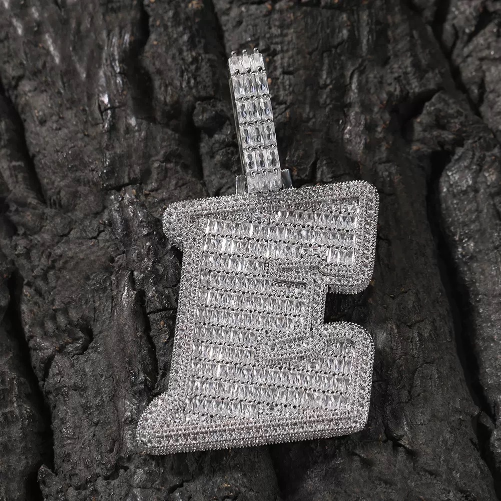 Custom Personalized Hip Hop Jewelry Moissanite Diamonds Necklace Pendant Initial Letter 925 Silver Iced Out Pendant
