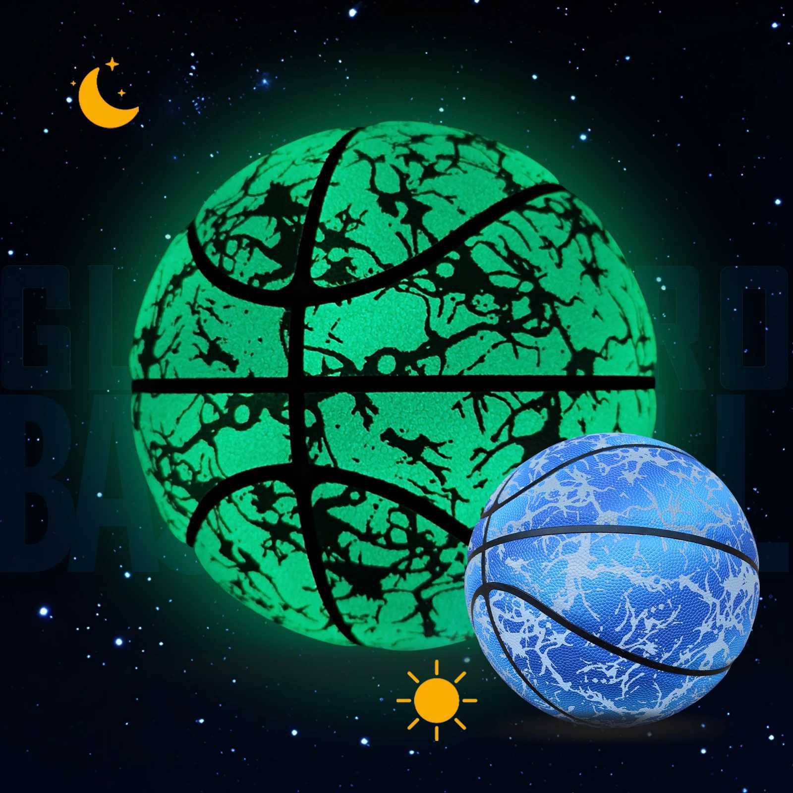 Glow Reflective Basketball AdultChildren Youth Wear-resistant Luminous Basketball Size 7/6/5 Pu Soft Leather Game Training BallW251115