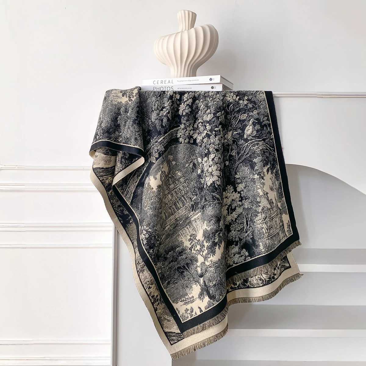 Luxury Womens Winter Warm Imitation Cashmere Scarf - Luxury Pashmina Thick Shawl Wrap Versatile Neckerchief Bufanda Echarpe Poncho Y251115