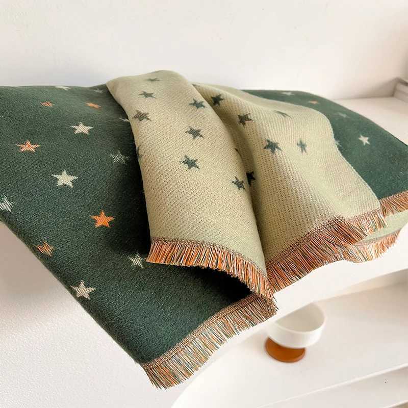 Luxury Women Cashmere Scarf Fashion Stars Print Scarves Lady Shawls Wraps Female Pashmina Warm Thick Blanket Stoles Bufanda Y251115
