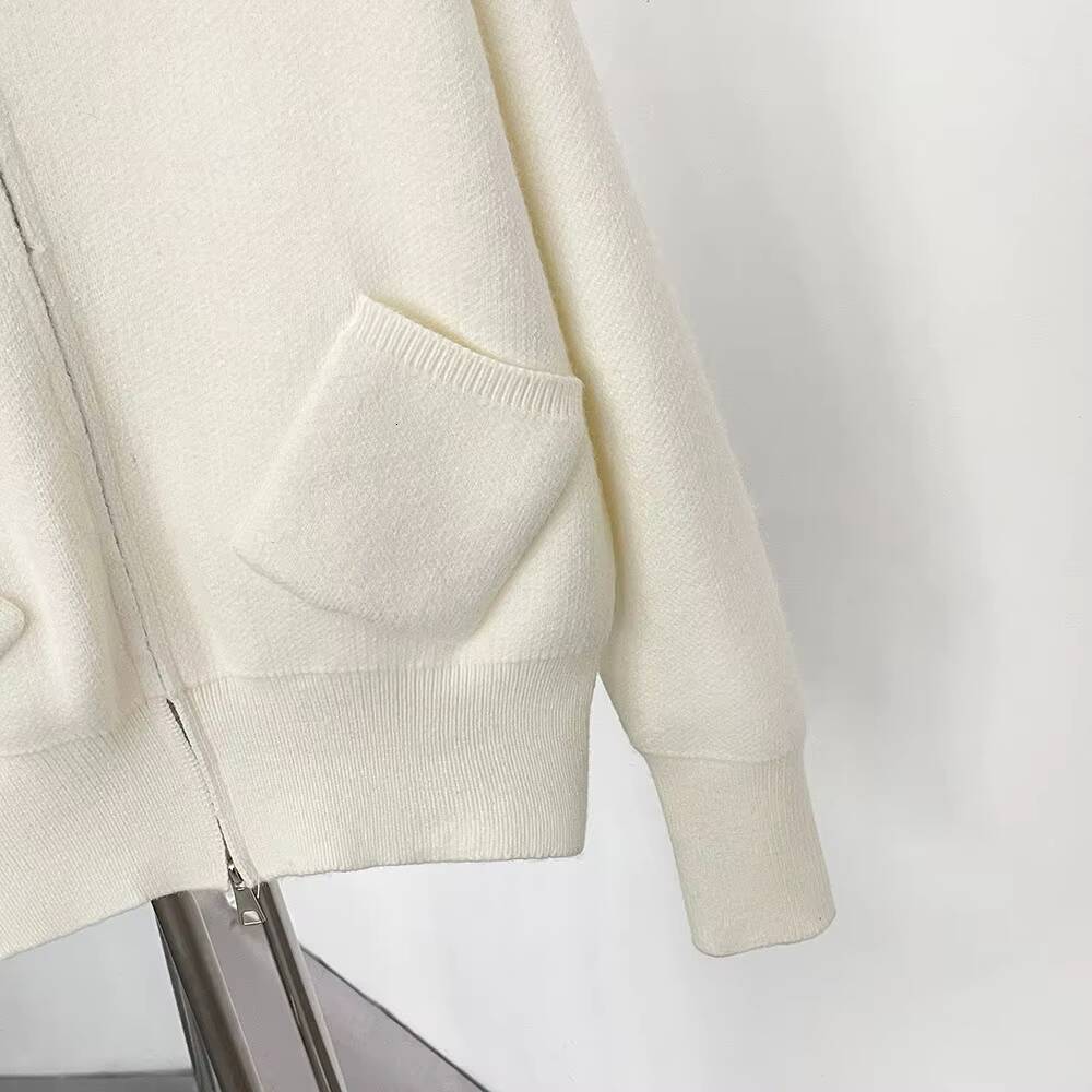 Autumn Winter Women Zipper Long Sleeve Knit Cardigan Coat Tops Hooded Detachable Big Real Fox Fur Collar Luxury Female Sweater