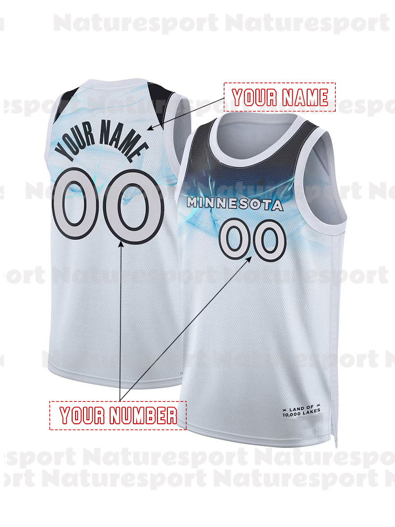 2025 Anthony Edwards Gobert Clark Custom Basketball Jersey Stitched Personalized Naz Reid DiVincenzo Hyland McDaniels Miller Reid Custom Any Number An