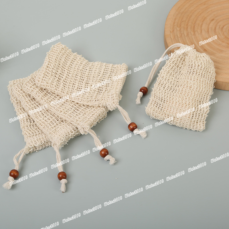 Natural Exfoliating Mesh Soap Savers Bag Scrubbers Pouch Holder For Shower Bath Foaming And Drying 6*3.5inch