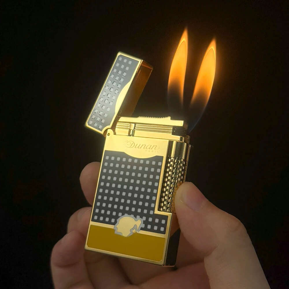 With Logo Windproof Tobacco Cigar Drill Gift Box Portable Multifunction Cigarette Lighter Accessories High-Quality L2