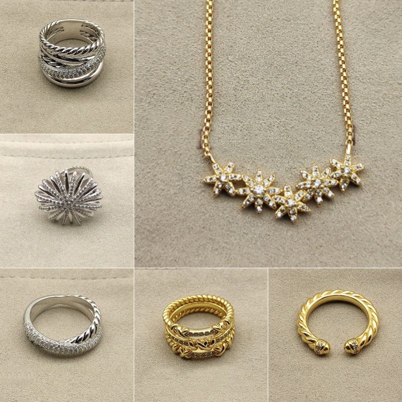 NEW Designer ring For Women men cable Cross double row diamonds Twisted Rings Braided Fashion Jewelry necklace border band Wire Vintage X Engagement luxury gift