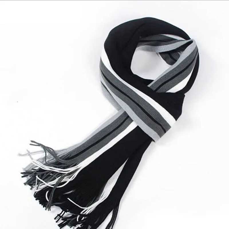Luxury Classic Mens Scarf Winter Warm Faux Acrylic Soft Tassel Long Shawl Business Casual Striped Scarf Mens Clothing Accessories Y251115