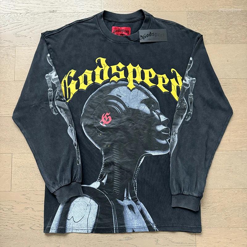 Men's Hoodies Long Sleeve Multi Versions God Speed T-shirt Men Women Black Blue Apricot T Shirt Classic Streetwear Godspeed Clothes Tops