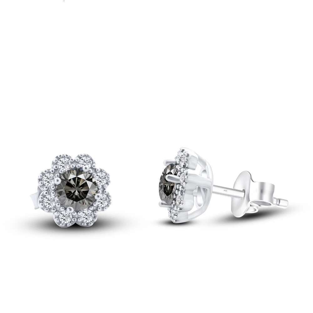 Sparkg 0.5 carat moissanite stub earrings for charm lady Sterg Sier GRA Moissanite earring dating Engagement gift