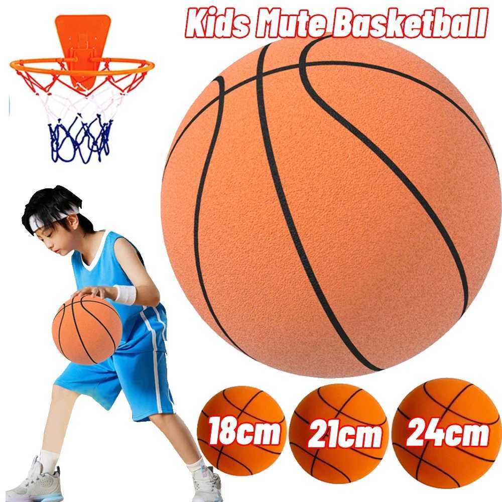 18/21/24CM Silent Sponge Basketball Bounce High Silent Ball Basketball Sports Game Childrens Birthday Gift Indoor BasketballW251115