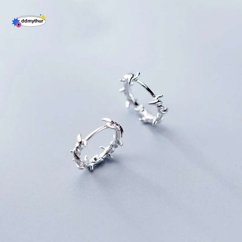 Pure Sterg Sier Hoop Earring Barbed Wire S Earrings Gift for Women Girl Teen Jewelry ddmythur