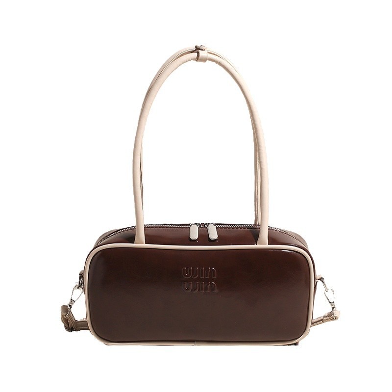 designer bag 2025 Melard bowling handbag large capacity, suitable for commuting simple and versatile briefcase high-quality texture retro small square
