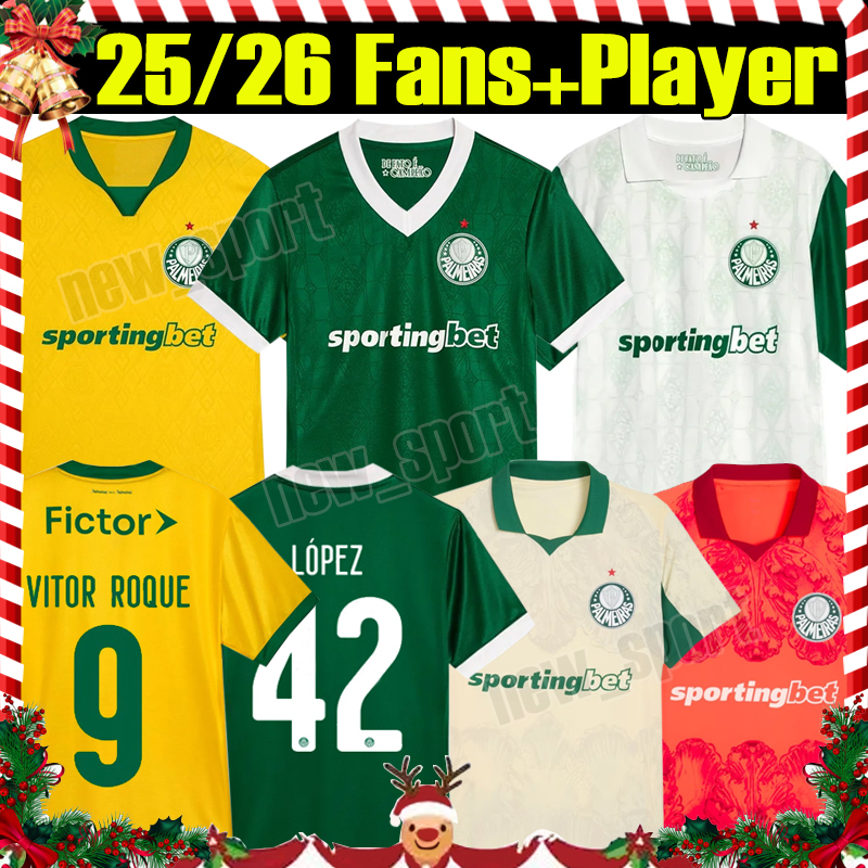 4XL 2025/26 ESTEVAO Soccer Jerseys LOPEZ LAZARO PAULINHO MAURICIO Home Away PaLmeIraes VEIGA RODRIGUES FABINHO WEVERTON Men Kids kit sets Football Shirts