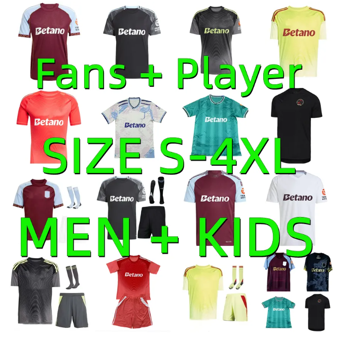 24 25 26 Astons villaes RASHFORD soccer jerseys 2025 2026 WATKINS BUENDIA McGINN MINGS TIELEMANS KONSA MARTINEZ 150 Year football shirt Player version Men kids kit